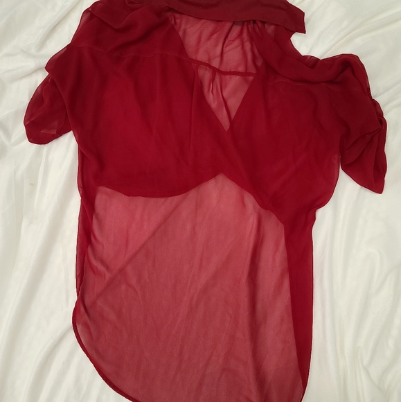 Red sheer top - Picture 5 of 7